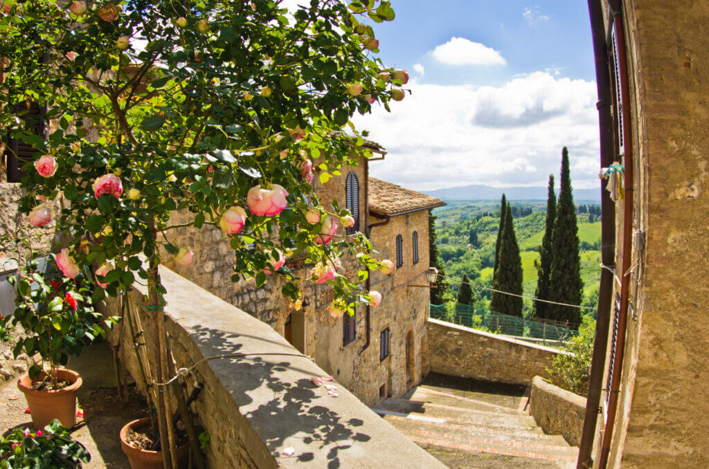 Udsigt fra San Gimignano, Toscana.