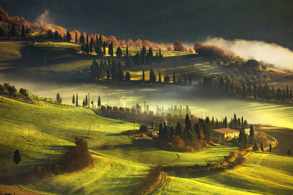 Morgendis i Toscana.