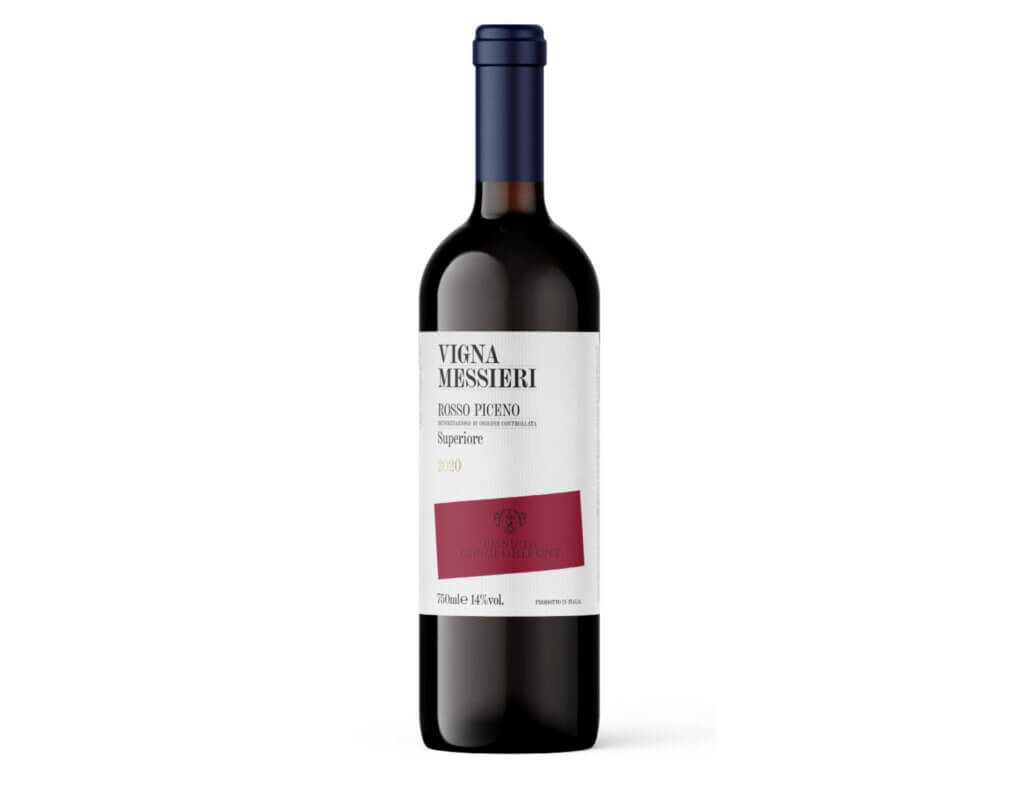 Flaske med rødvinen Rosso Piceno Vigna Messieri DOC